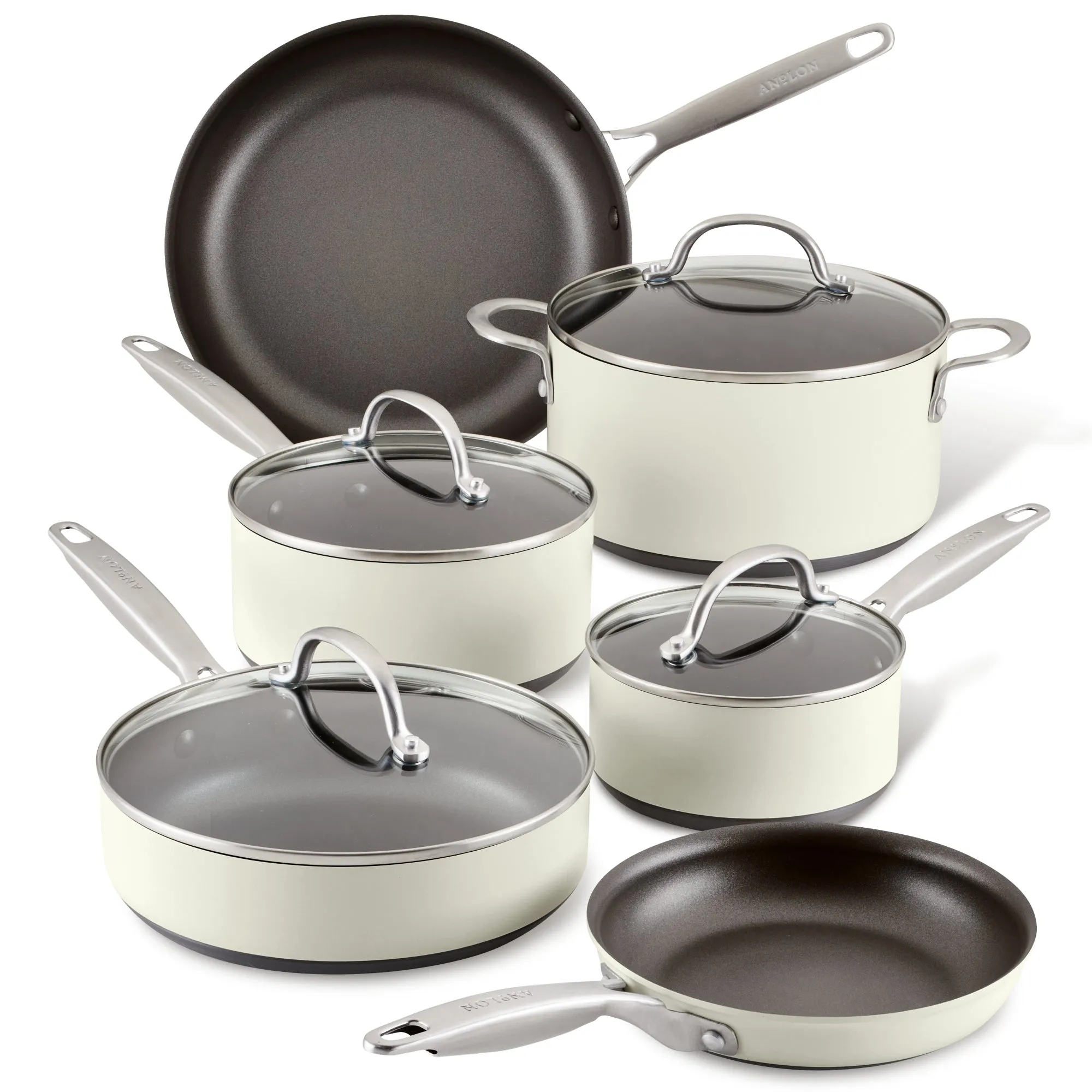 10-Piece Hard Anodized Nonstick Cookware Set