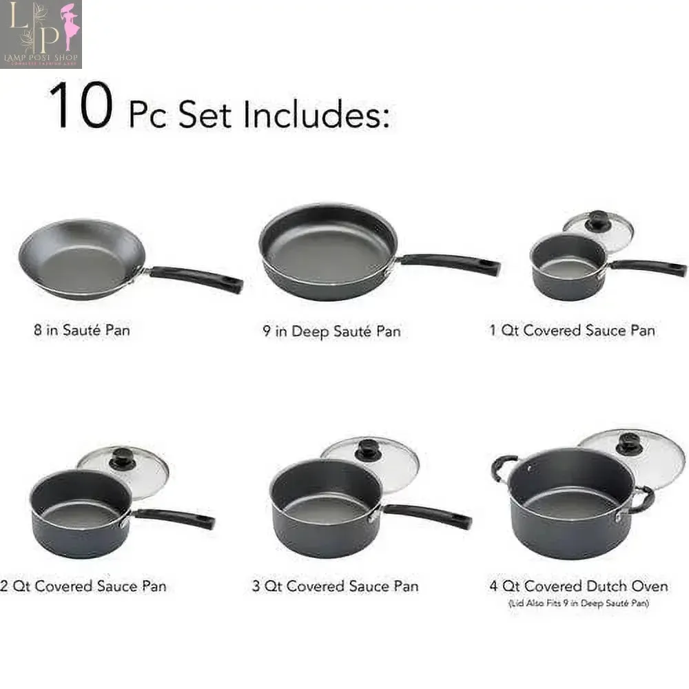 10 Piece Pots and Pans Set for Kitchen Accessories