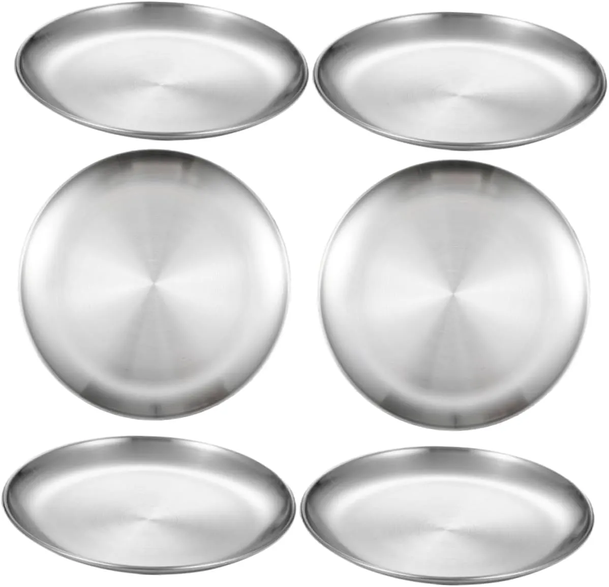 10'' Stainless Steel Plates for Children Round Dinnerware Set Ideal for Camping Picnic Bbq Dishwasher Safe