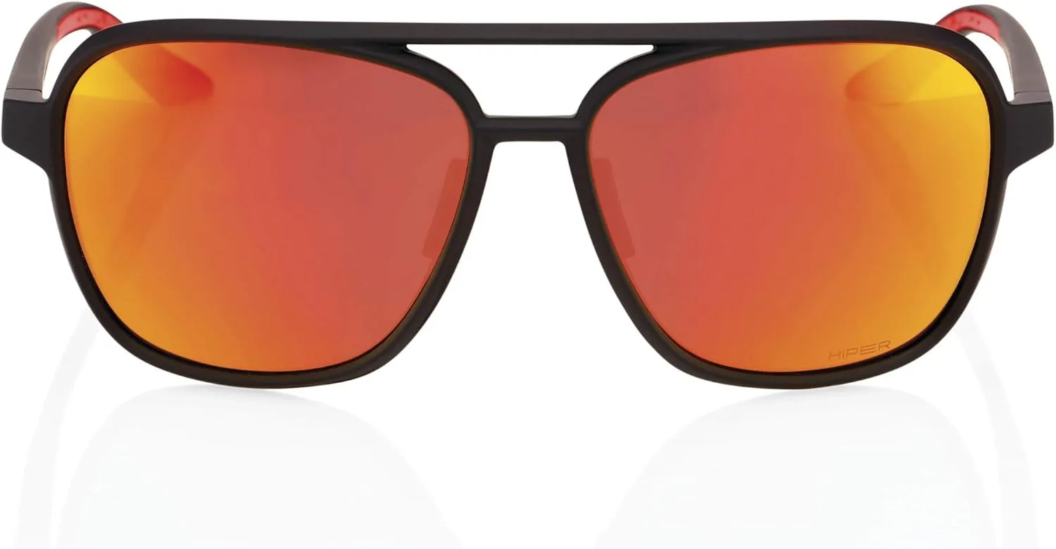 100% Kasia Classic Aviator Sunglasses - Comfortable, Lightweight Performance Eyewear w/Rubber Temple & Nose Grip