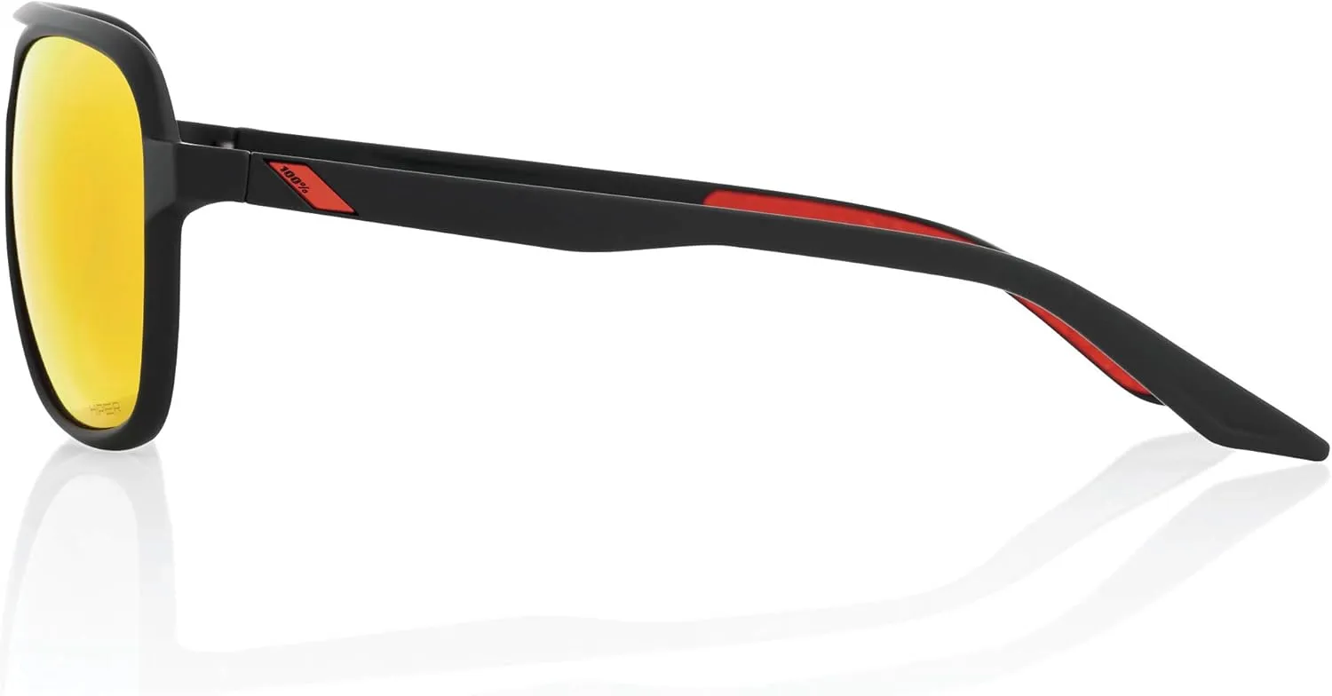 100% Kasia Classic Aviator Sunglasses - Comfortable, Lightweight Performance Eyewear w/Rubber Temple & Nose Grip
