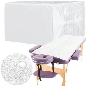 100 Pieces Disposable Bed Sheets Non-woven Spa Fabric Sheets Waterproof Massage Table accessories Oil Proof Bed Cover for Travel Spa Tatto Hotel Salon, 31.5 x 71 Inch(White)