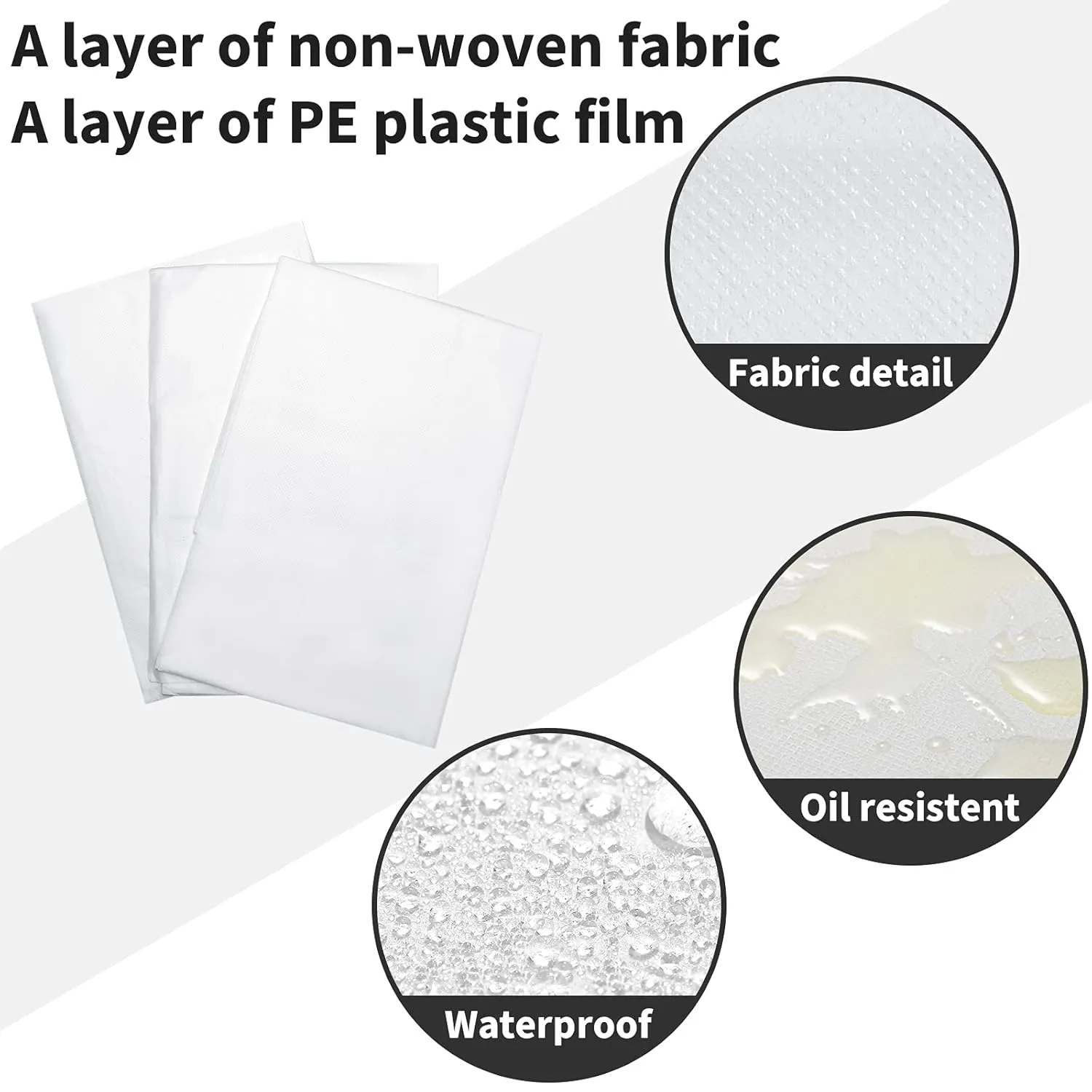 100 Pieces Disposable Bed Sheets Non-woven Spa Fabric Sheets Waterproof Massage Table accessories Oil Proof Bed Cover for Travel Spa Tatto Hotel Salon, 31.5 x 71 Inch(White)