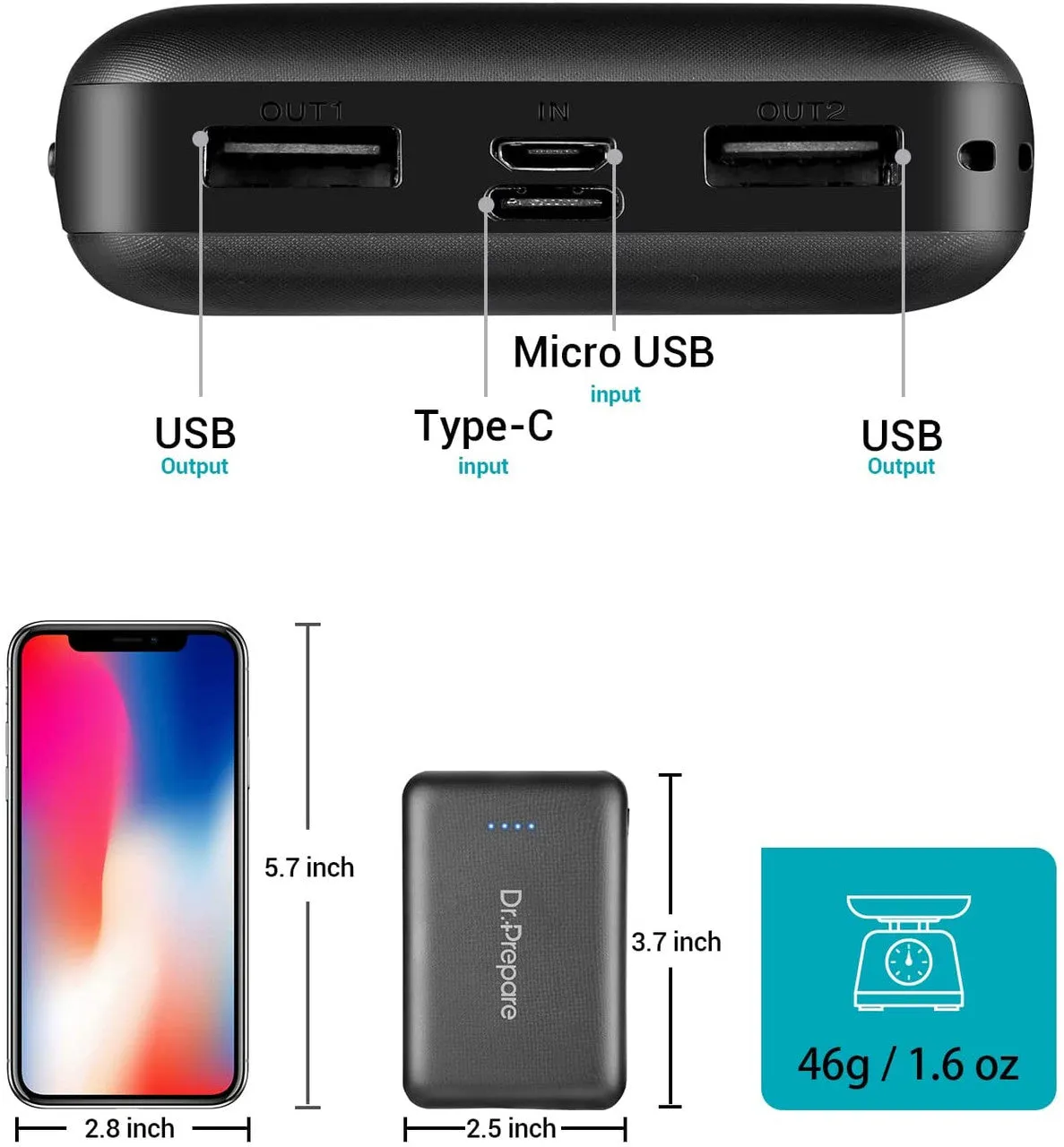 10000mAh Portable Power Bank for Heated Vest and Jacket