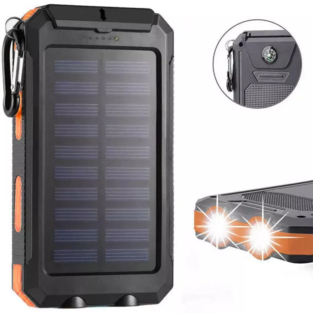 10000mAh USB Portable Charger Solar Power Bank