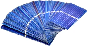 100pcs 0.5V 400mA Micro Mini Solar Cell for Solar Panels 52mmx 19mm/2‘’x0.75” Polycrystalline Silicon Photovoltaic Solar Cells Sun Power for DIY Cell Phone Charger