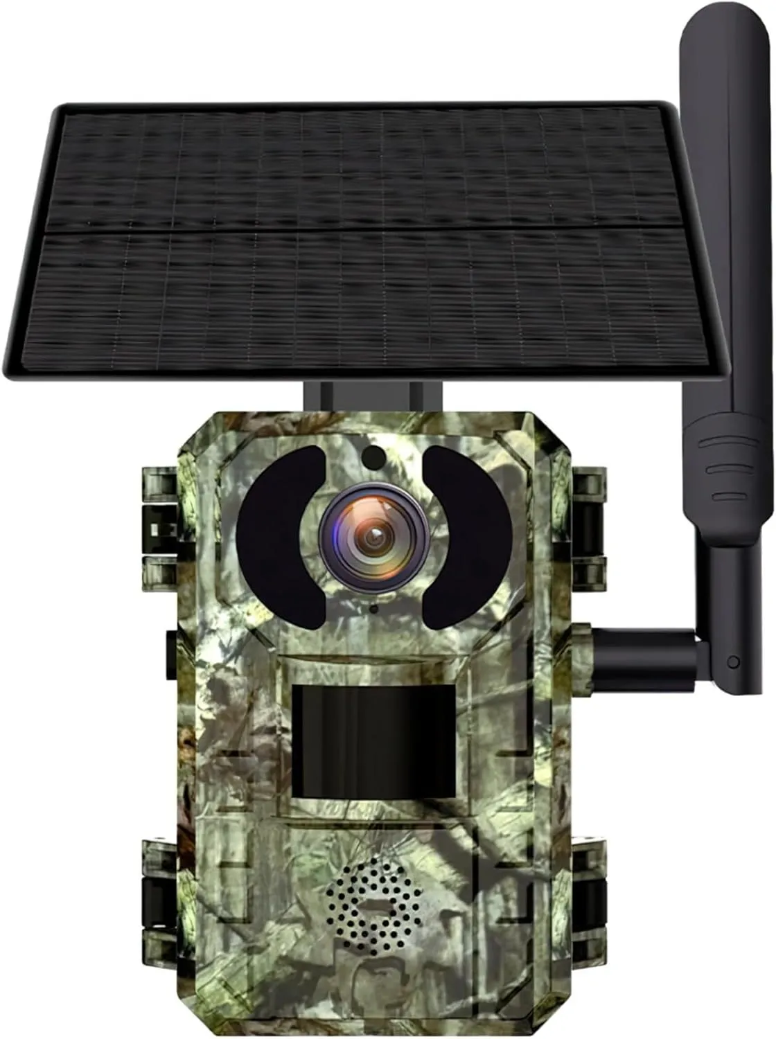 1080P Live Streaming Trail Camera, 4G Solar Wildlife Camera, Infrared Night Vision, Outdoor Hunting Cam with Motion Sensor, Rugged Weatherproof Design