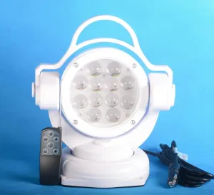 11 Inch 60w Remote Control Led Searchlight White Marine Boat Portable 360 Degrees Rotating Remote Control 9-32V Work Light Spot Light Fog Lights Offroad Lights for SUV ATV 4wd Truck Boat Yacht