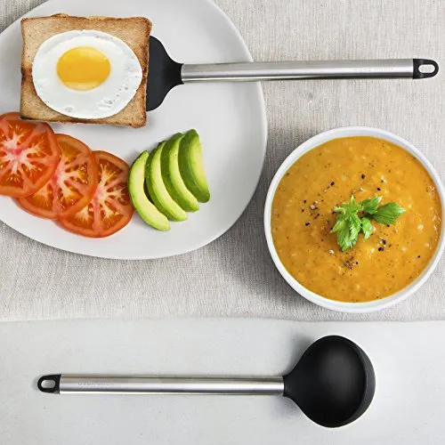 11 Silicone Cooking Utensils Kitchen Utensil set - Stainless Steel Silicone Kitchen Utensils Set - Silicone Utensil Set Spatula Set - Silicone Utensils Cooking Utensil Set - Kitchen Tools and Gadgets