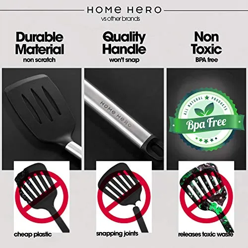 11 Silicone Cooking Utensils Kitchen Utensil set - Stainless Steel Silicone Kitchen Utensils Set - Silicone Utensil Set Spatula Set - Silicone Utensils Cooking Utensil Set - Kitchen Tools and Gadgets