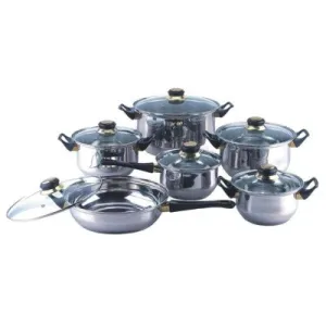 12 Piece Stainless Steel Cookware Set