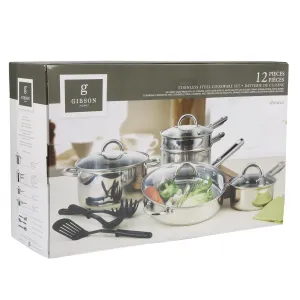 12pc Abruzzo Stainless Steel Cookware Set
