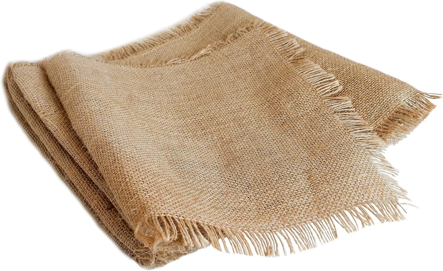 12" x 108" Fringed Edge No-Fray Burlap Runner ~ Table Runner with Fringed Edges. Perfect for Weddings, Placemat, Crafts. Decorate Without The Mess!