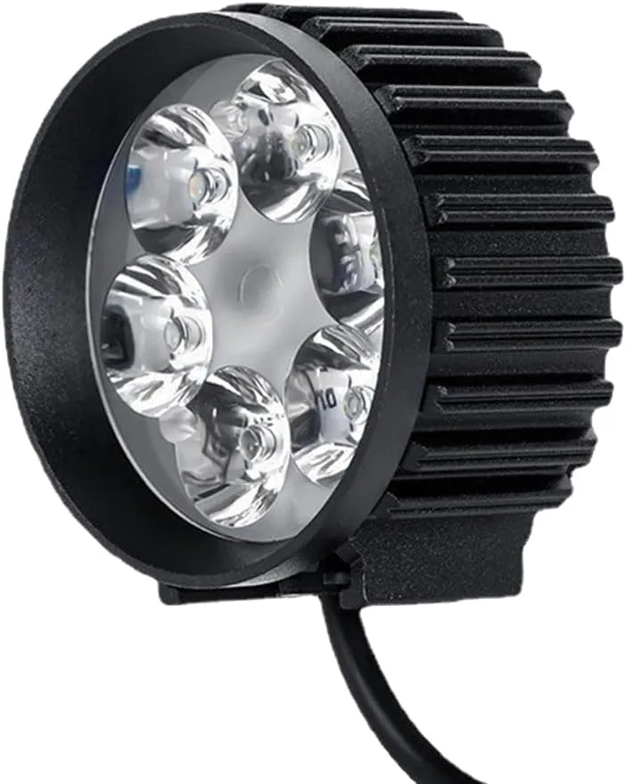 12V-80V Universal Bicycle Cycling Horn Headlight Electric Bike Front Light Waterproof Electric Bike Warning Lamp Electric Scooter Warning Lamp, black