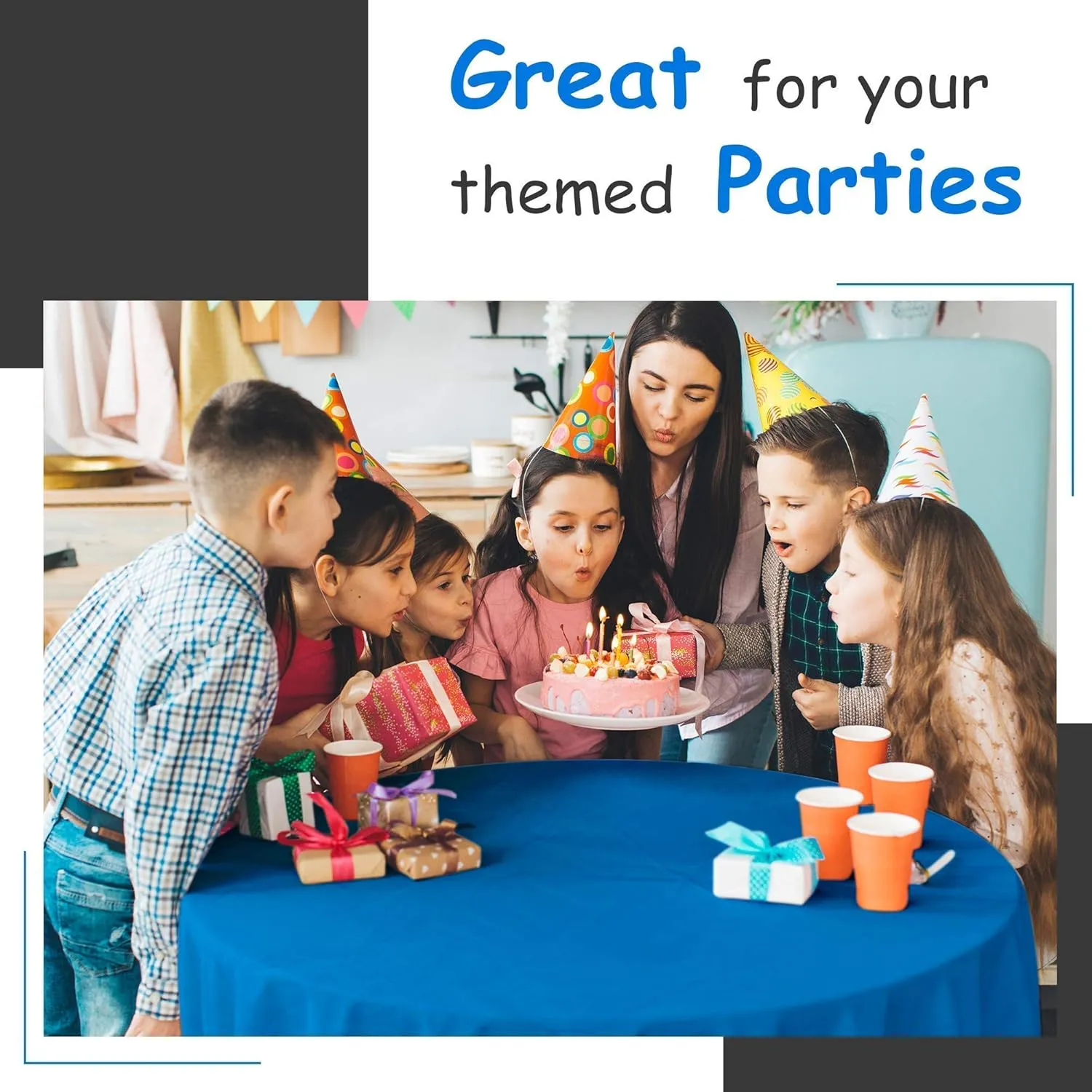 14 Pack Premium Blue Plastic Tablecloth - 54 x 108 in. Disposable Rectangle Plastic Table Cloth - Decorative Rectangle Table Cover Smooth Tablecloth - Disposable Table Cloths For Parties, Weddings