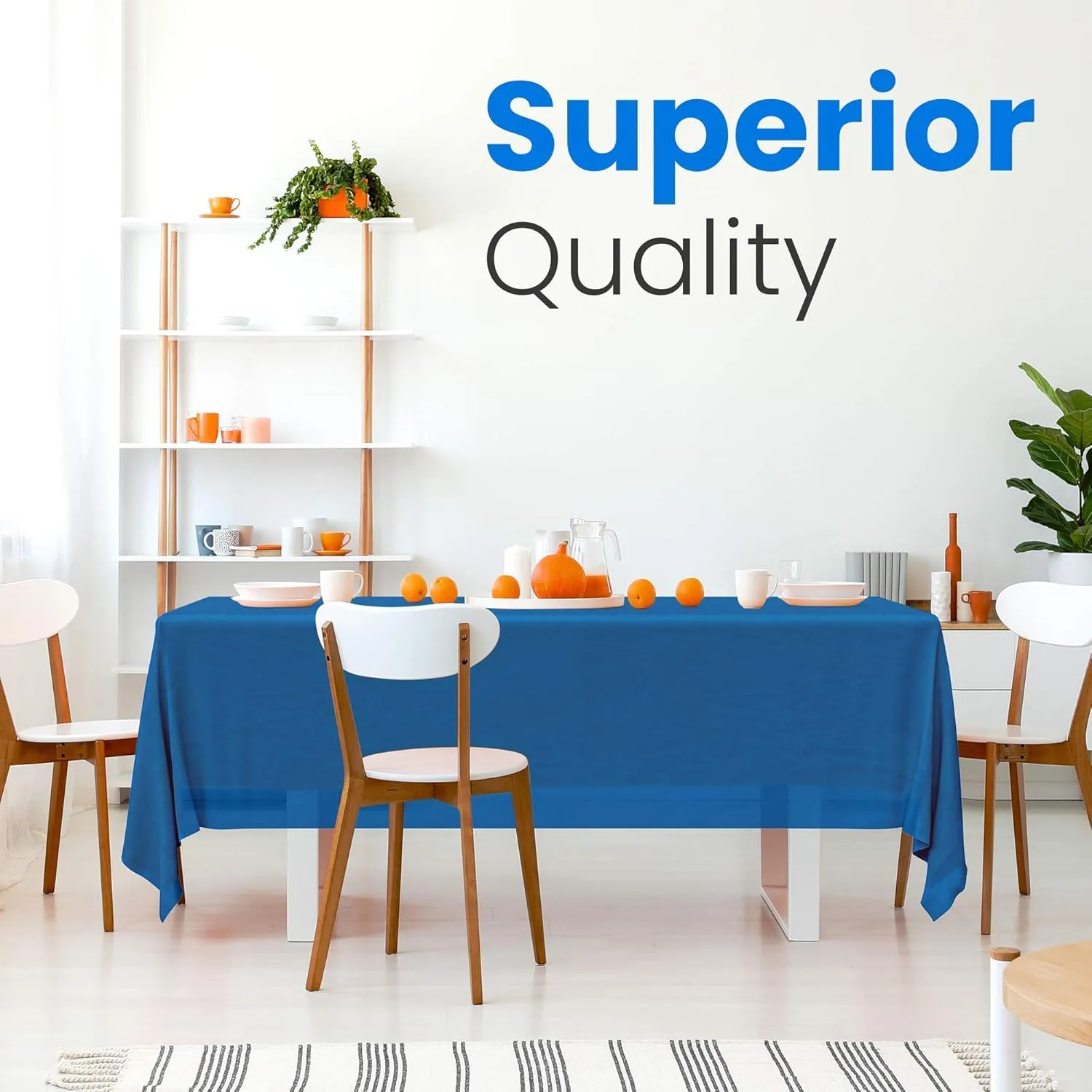 14 Pack Premium Blue Plastic Tablecloth - 54 x 108 in. Disposable Rectangle Plastic Table Cloth - Decorative Rectangle Table Cover Smooth Tablecloth - Disposable Table Cloths For Parties, Weddings