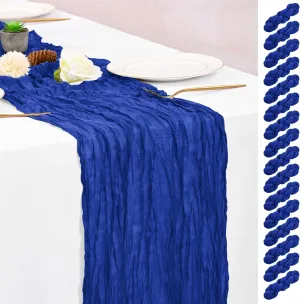 16 Pack Royal Blue Table Runners 10FT Cheesecloth Table Runner Boho Gauze Table Runner Long Rustic Sheer Fabric Table Runners for Wedding Party Bridal Shower Farmhouse & Home Decor