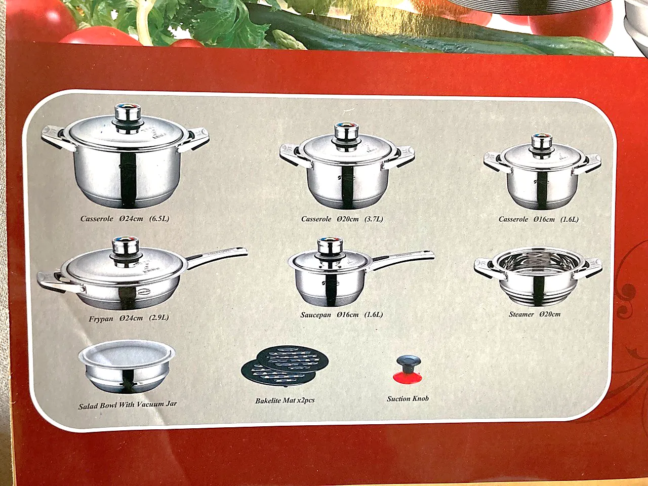 16 Piece Stainless Steel Pots and Pans Set/Batería de 16 piezas de acero inoxidable