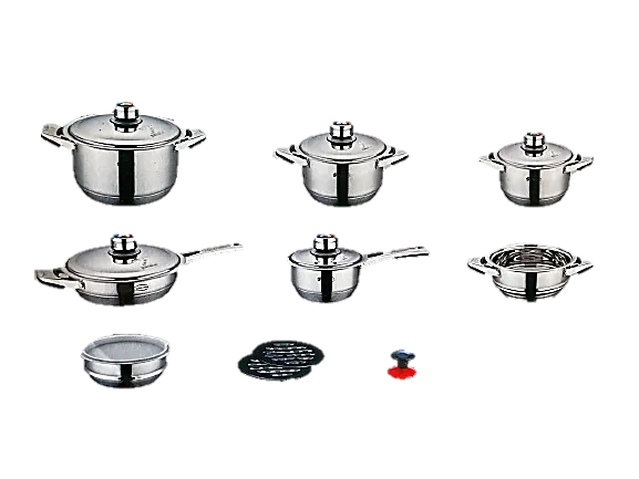16 Piece Stainless Steel Pots and Pans Set/Batería de 16 piezas de acero inoxidable