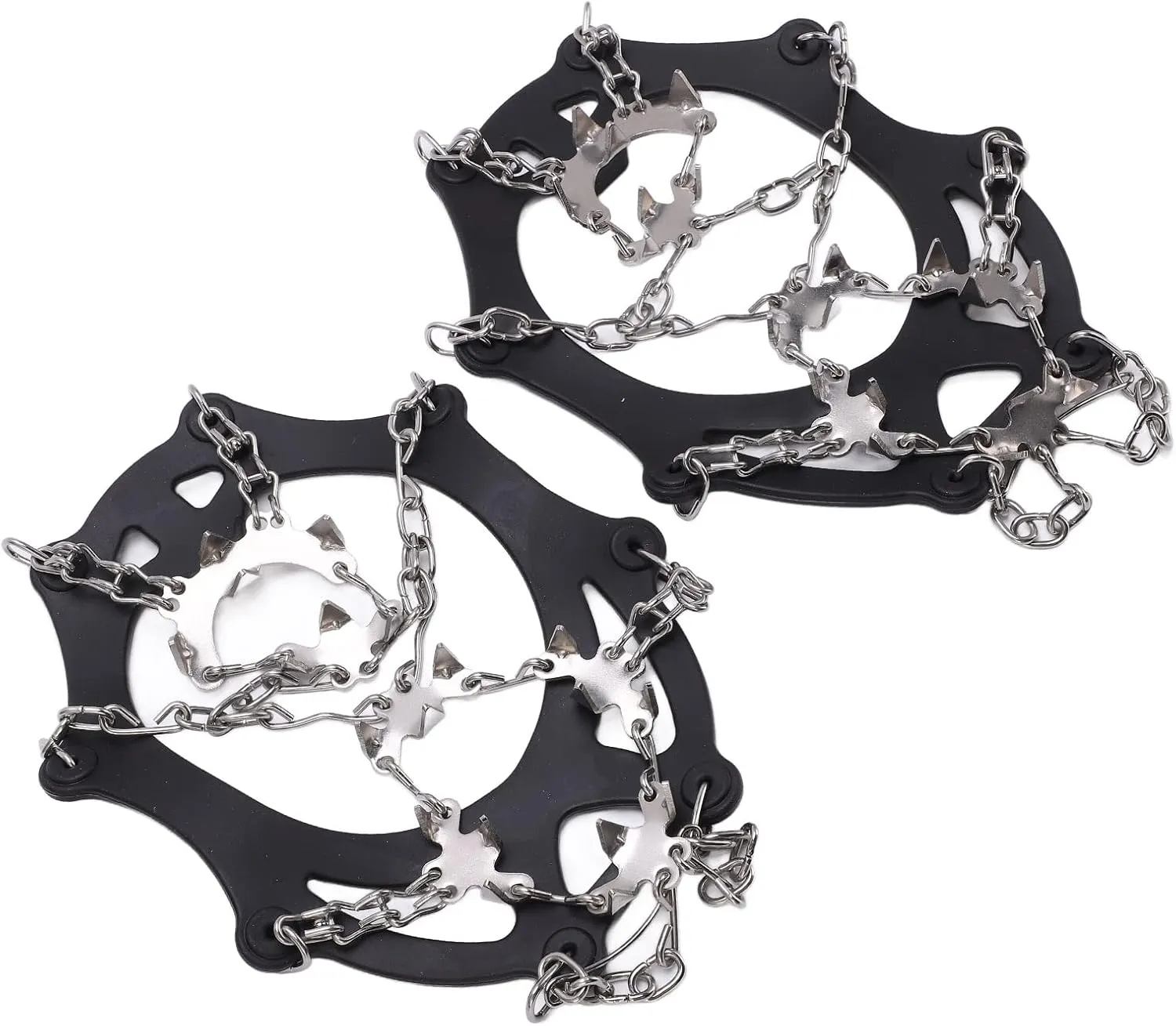 19 Spikes Traction Cleats, Shoe Crampons with Steel Claws, Non Slip Snow Grips for Hiking Walking Mountaineering, Elasticity TPE Material, Durably and Recyclable