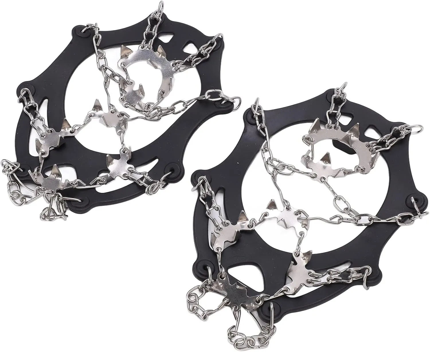 19 Spikes Traction Cleats, Shoe Crampons with Steel Claws, Non Slip Snow Grips for Hiking Walking Mountaineering, Elasticity TPE Material, Durably and Recyclable