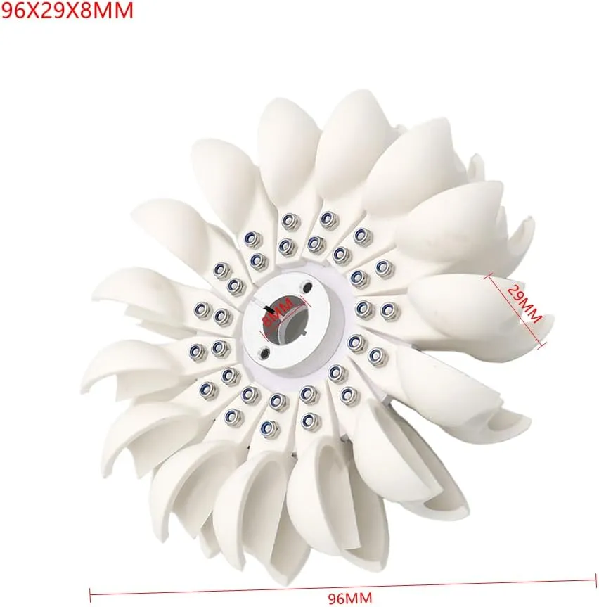 1PCS Pelton Impeller Impact Water Wheel Hydroelectric Power Generation Round Impeller DIY Hydroelectric Generator (96X29X8MM)