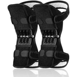 2 Pack Knee Booster Brace with Rebound Springs, Joint Stabilizer Pad Knee Pain Relief Brace Powerful, Power Lift Patella Support Wrap for Running, Stair Climbing, Squats and Weak Legs