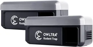 2 Pack OW-7 in-/Outdoor Electric Rodent Trap, Instant Eliminate Mouse & Rat Zapper with Waterproof Cover, Sound & Light Alarm, and Batteries or USB Power Source, Waterproof Grade IPX4, Black