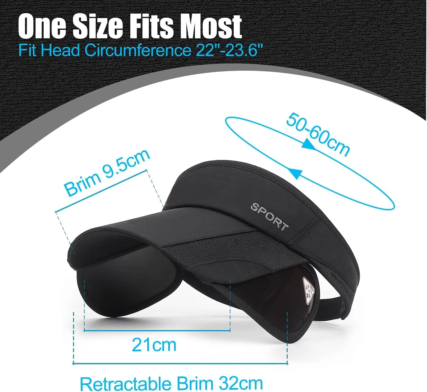 2 Pack Sun Golf Visor Hats for Women, Adjustable Retractable Brim Golf Cap Beach Hats for Women