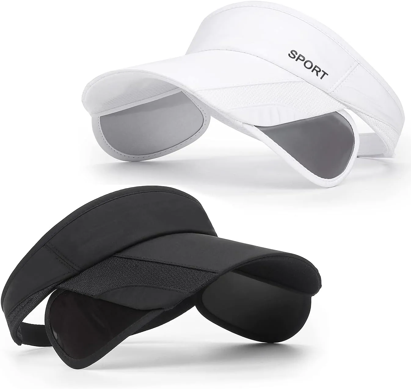 2 Pack Sun Golf Visor Hats for Women, Adjustable Retractable Brim Golf Cap Beach Hats for Women