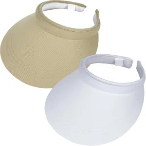 2 Pack Sun Visors Women Wide Brim Clip on Summer Hats Adjustable UV Protection