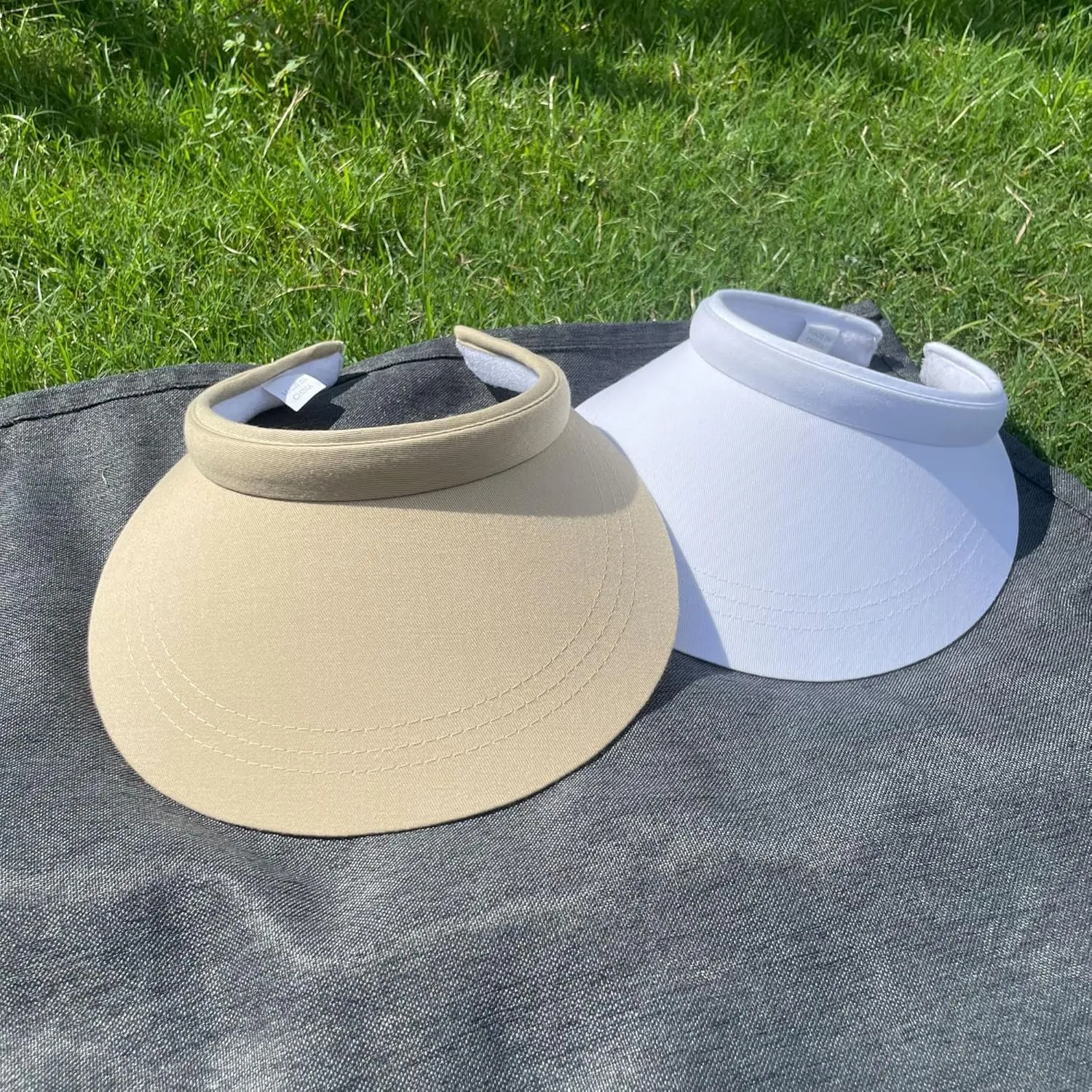 2 Pack Sun Visors Women Wide Brim Clip on Summer Hats Adjustable UV Protection