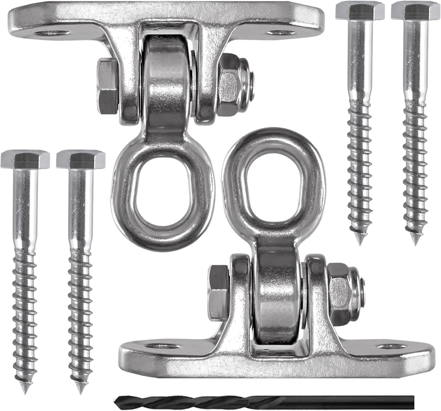 2 Permanent Antirust Stainless Steel Slient Bearing Swing Hanger,Heavy Duty 180° Rotary Swing, 1500LB Wood Playground Hammock Hanging Chair,sandbag Porch Swing