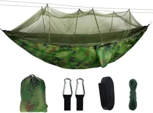 2 Person Camping Garden Hammock with Mosquito Net Outdoor Bed Strength Parachute Fabric Sleep Swing Portable Hanging