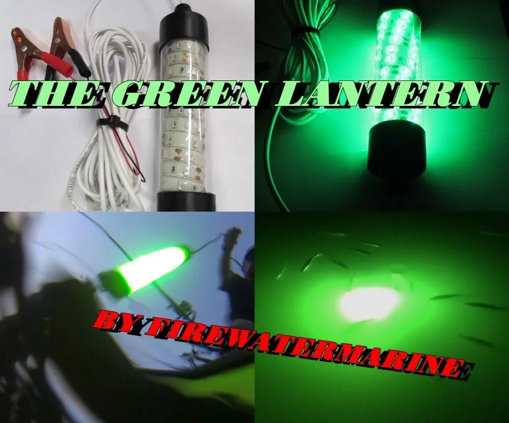 2000 Lumen - 12V LED Green, White OR Blue Underwater Submersible Night Fishing Light Crappie Squid shad Ice