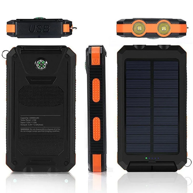 20000mAh Waterproof Solar Power Bank with Compass