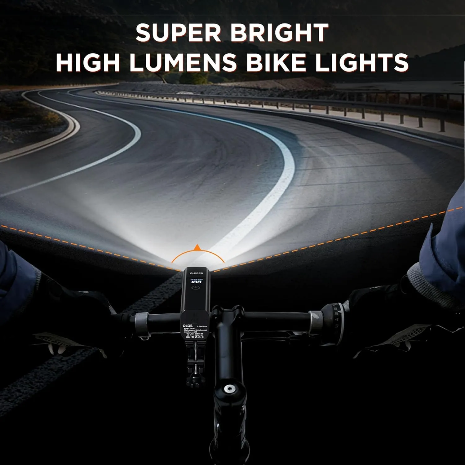2025 New Bike Lights for Night Riding, Aluminum 1200 Lumens Rechargeable Super Bright Bicycle Headlight and Back Taillight, Waterproof LED Display 6 4 Modes Bicycle Lights Sets