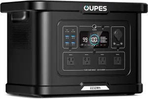 [2025 New] OUPES Exodus 2400 Portable Power Station 2400W (4500W Surge), 2232Wh LiFePO4 Battery Generator with UPS & APP Control, 1.2H Fast Charge, Solar Ready for Camping, RV, Home Backup
