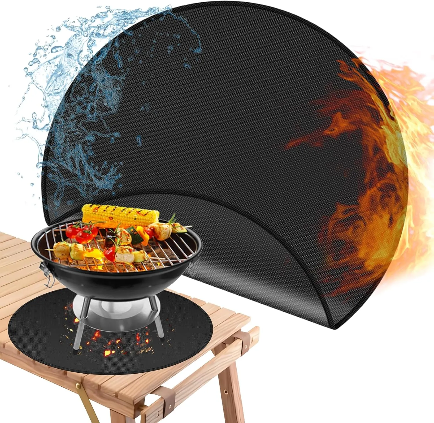 20x20 Inchs Heat Resistant Mat for Outdoor Grill Table,Fireproof Under Blackstone Griddle BBQ Mat,Air Fryer Mat,Indoor Fireplace Mat, Protect Your Table and Outdoor Grill Table（0.04in Thickness）