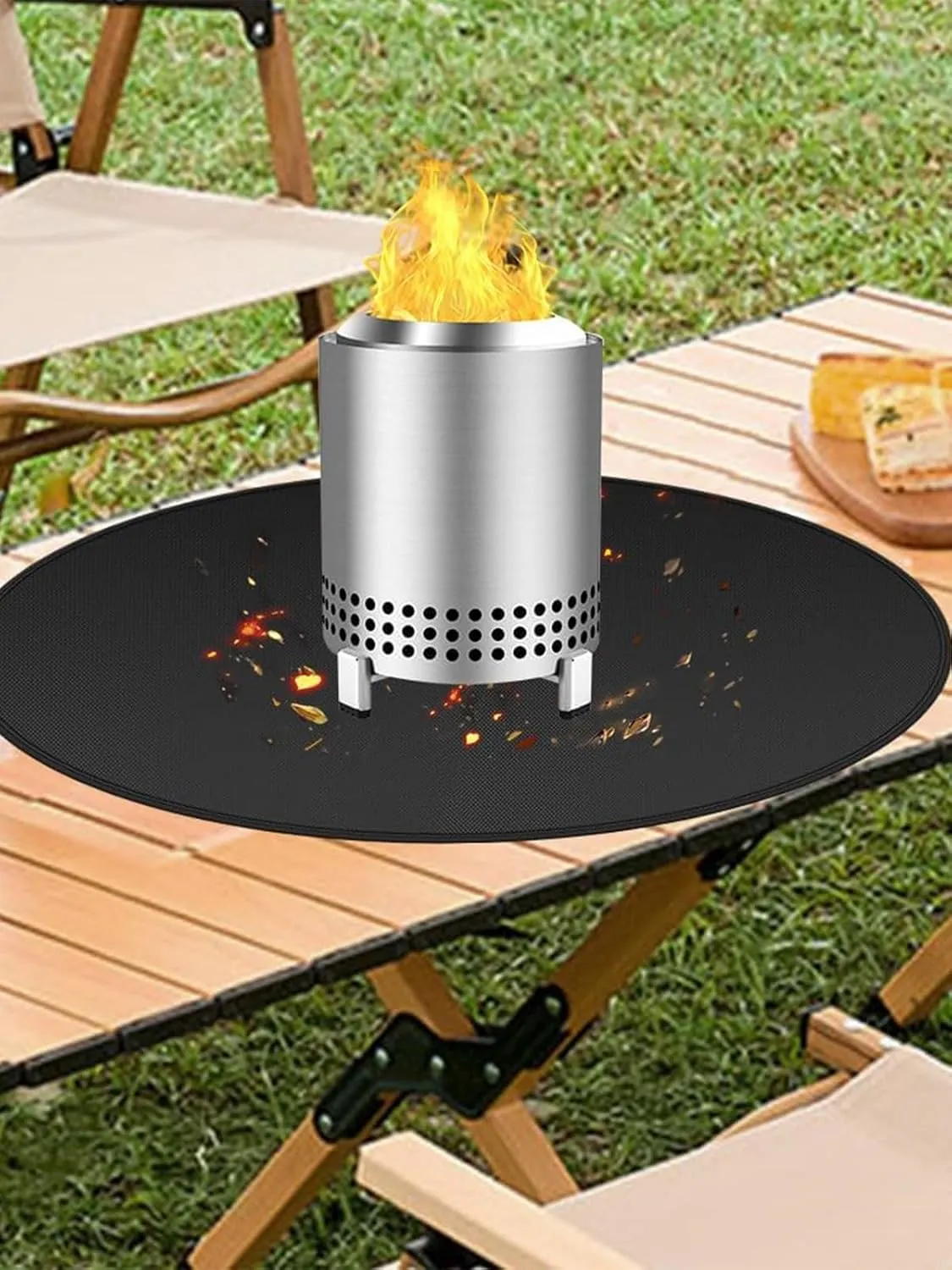 20x20 Inchs Heat Resistant Mat for Outdoor Grill Table,Fireproof Under Blackstone Griddle BBQ Mat,Air Fryer Mat,Indoor Fireplace Mat, Protect Your Table and Outdoor Grill Table（0.04in Thickness）