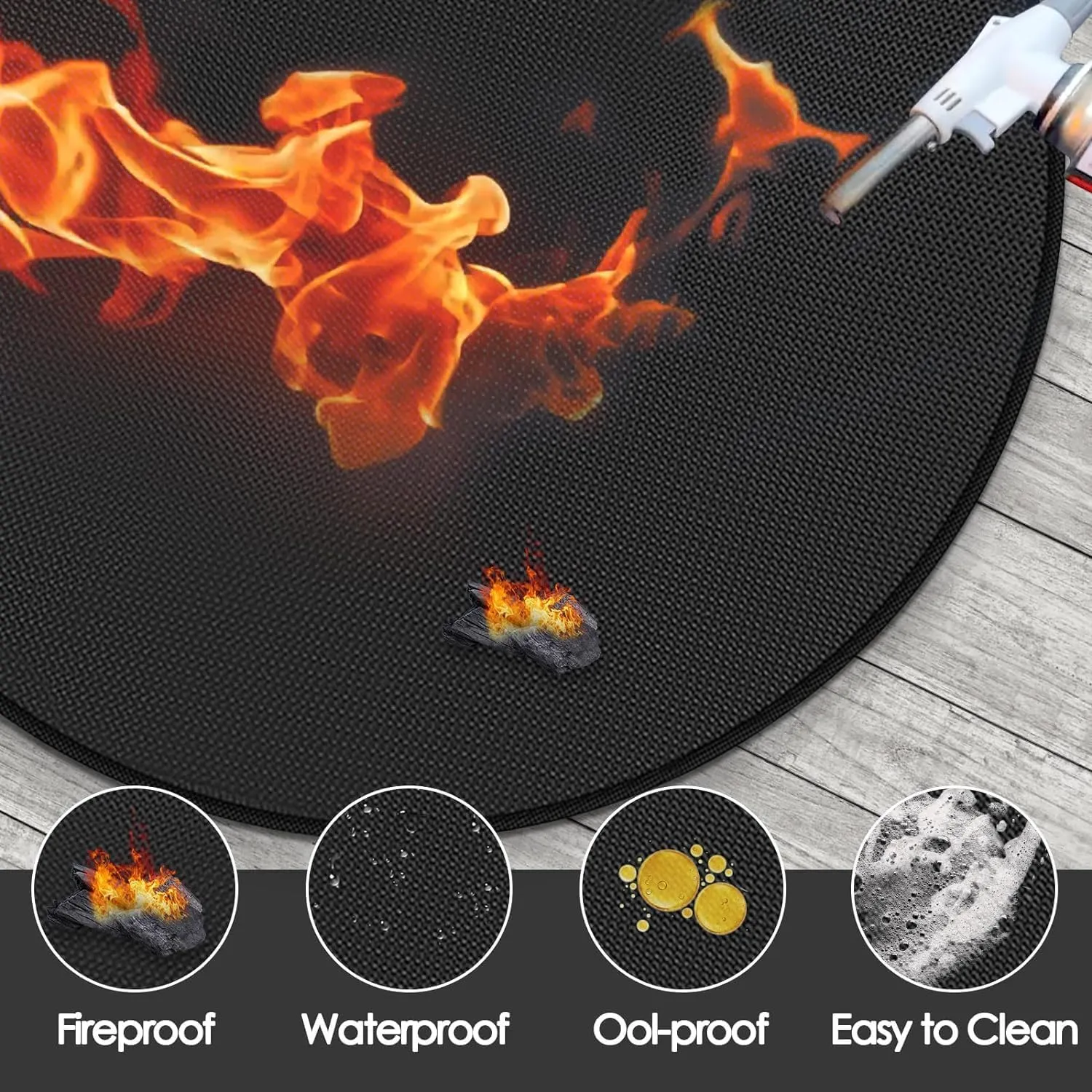 20x20 Inchs Heat Resistant Mat for Outdoor Grill Table,Fireproof Under Blackstone Griddle BBQ Mat,Air Fryer Mat,Indoor Fireplace Mat, Protect Your Table and Outdoor Grill Table（0.04in Thickness）