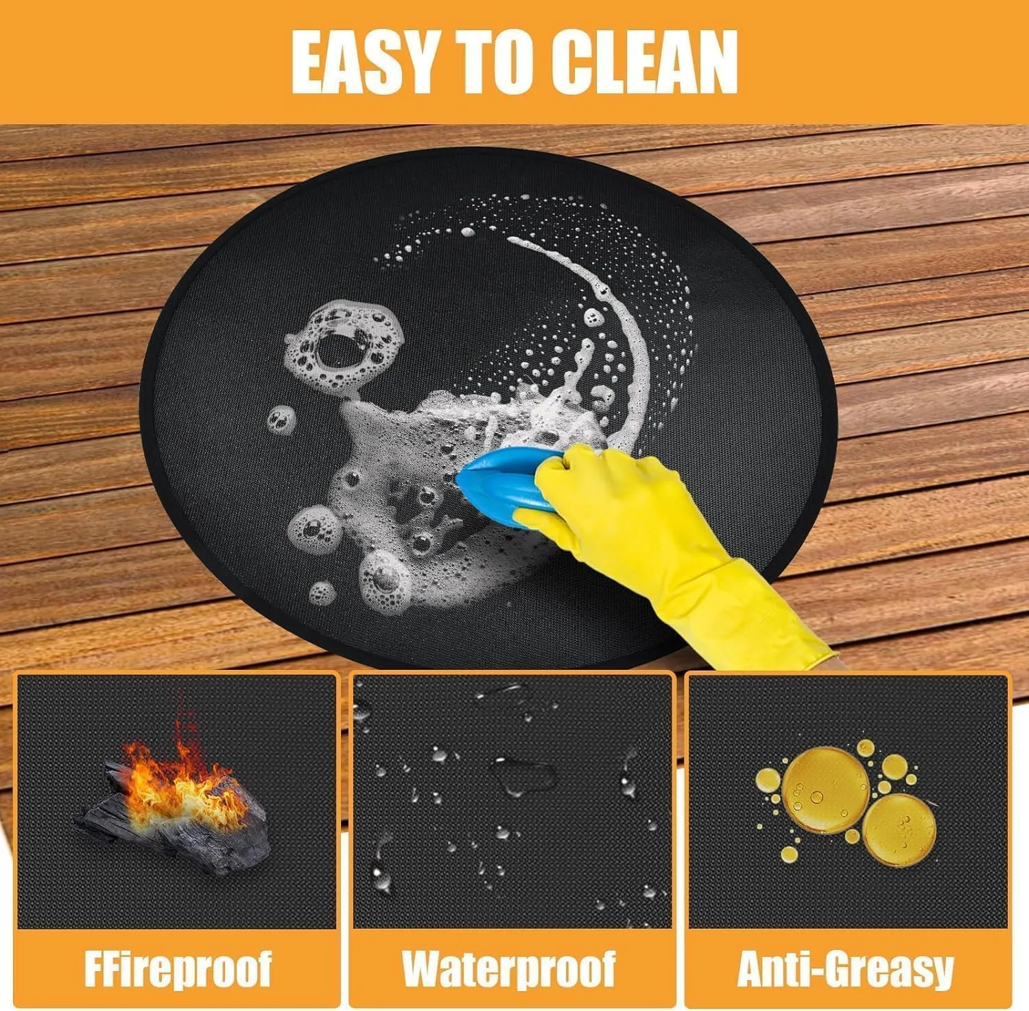 20x20 Inchs Heat Resistant Mat for Outdoor Grill Table,Fireproof Under Blackstone Griddle BBQ Mat,Air Fryer Mat,Indoor Fireplace Mat, Protect Your Table and Outdoor Grill Table（0.04in Thickness）