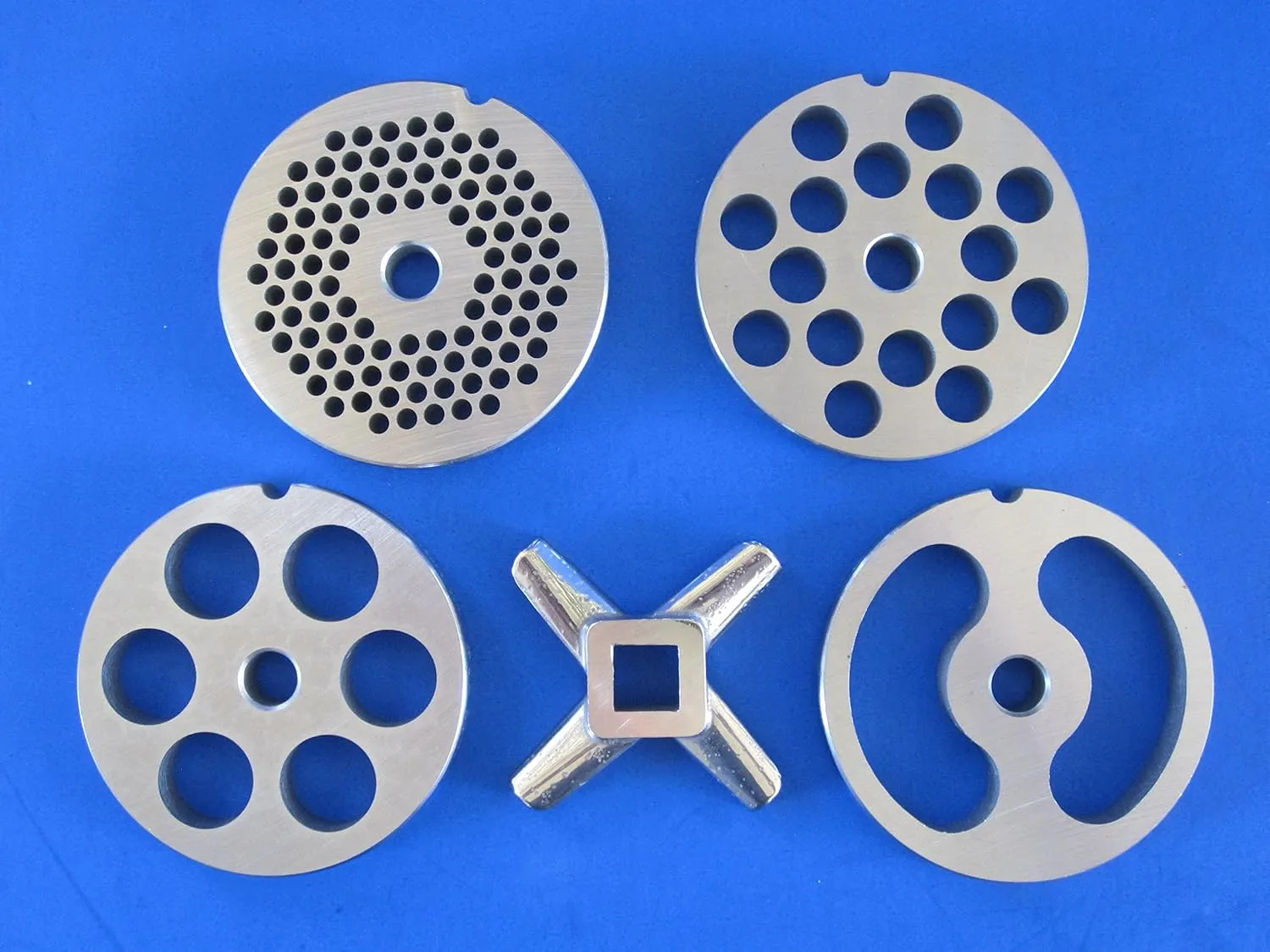 #22 5pc SET Meat Grinder Disc Plate Hobart Cabelas LEM