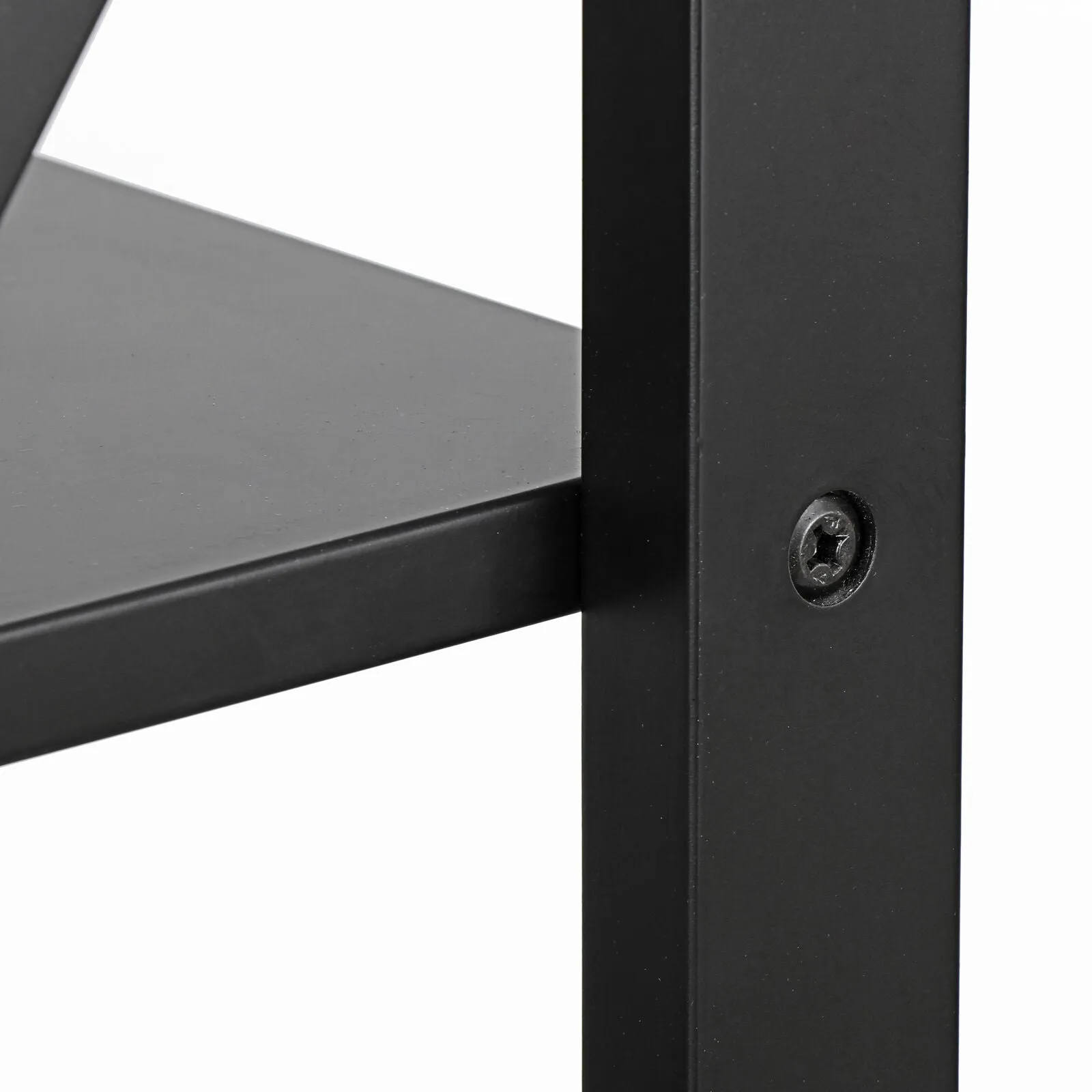 24 Inch End Side Table with Storage Shelf for Living Room - X Design