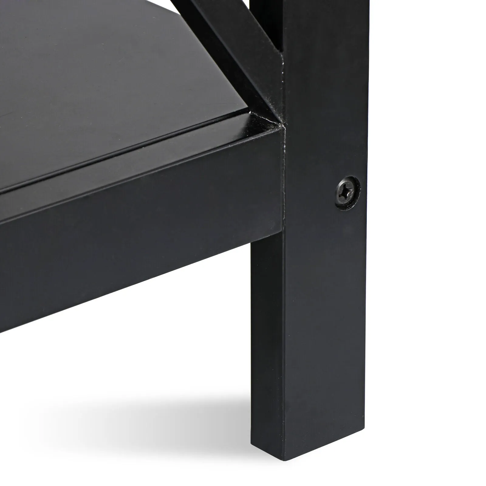 24 Inch End Side Table with Storage Shelf for Living Room - X Design