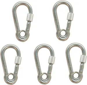 250 LB Cap 5 PC 1/4'' Marine Stainless Steel Spring Snap Hook w/Eyelet & Screw