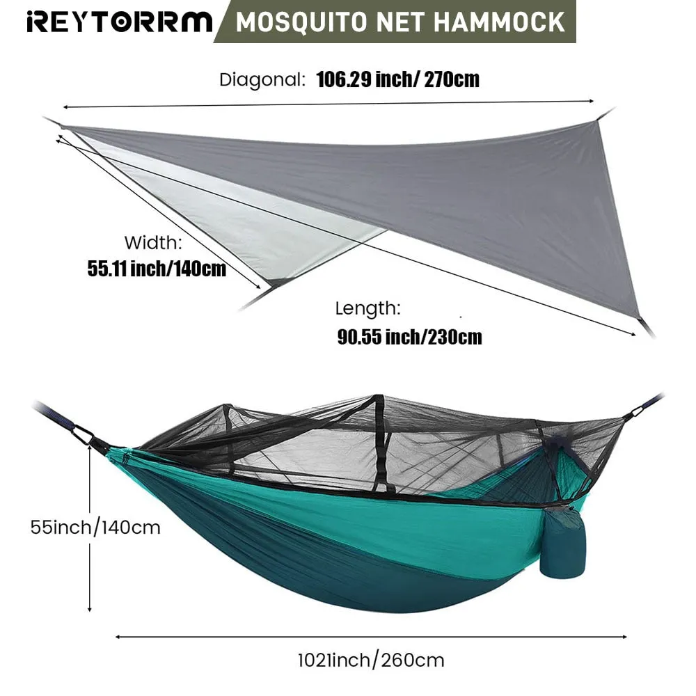 260x140cm Double Camping Hammock with Mosquito Net and Rain Tarp