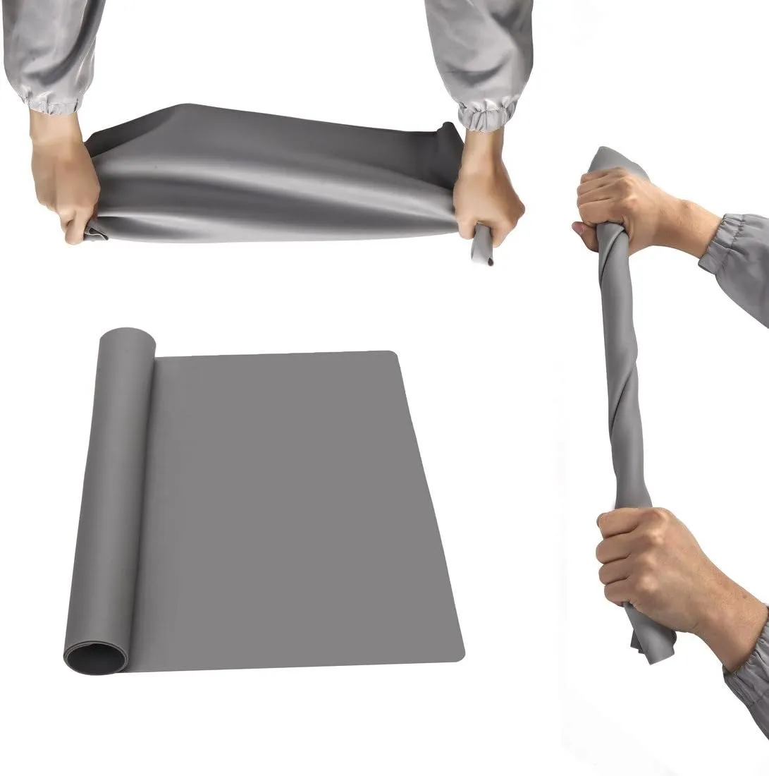 27.5 ''by 19.6 ''Oversize Silicone Placemat for Craft Flexible Multipurpose Huge Extra Large Size Non Slip Waterproof Baking Mat Sheet Grey 1 PCS