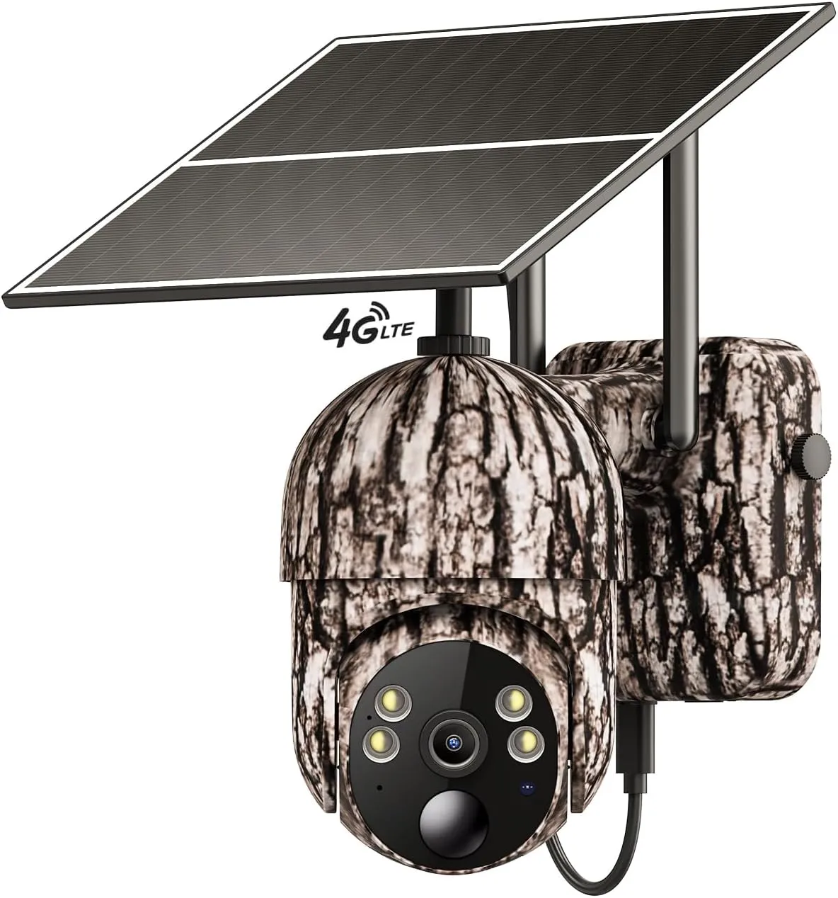 2K Cellular Trail Security Cameras, Game Camera Solar with 360° Full View, Color Night Vision, Motion Activated, Live Streaming & Playback, IP65 Waterproof(Built-in 4G SIM Card)