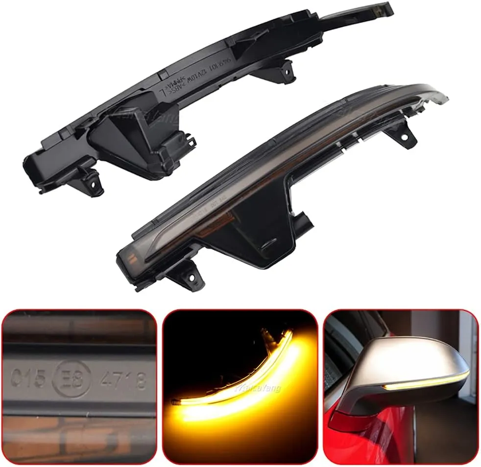 2PC Dynamic Led Side Mirror Turn Signal Light Indicator Blinker for Audi A7 S7 RS7 2011-2017 (Yellow)